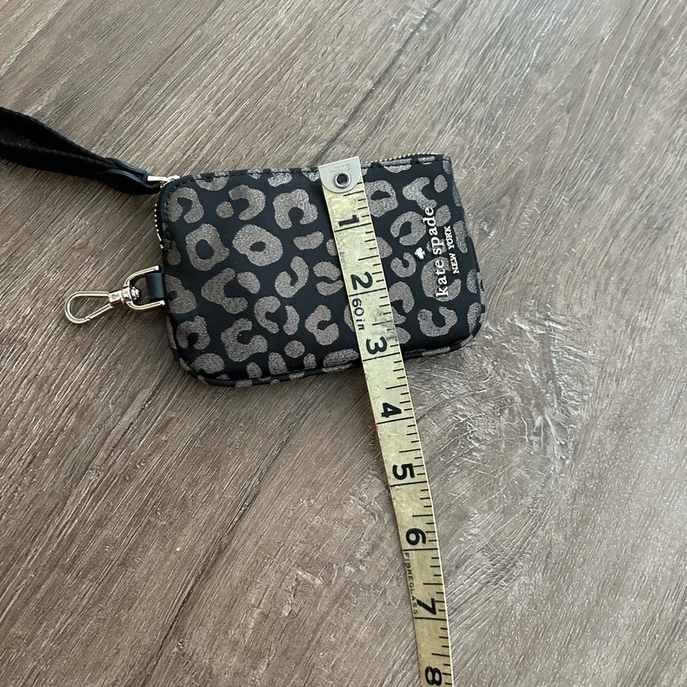Kate Spade EUC Black and Gray Animal Print Wristlet
